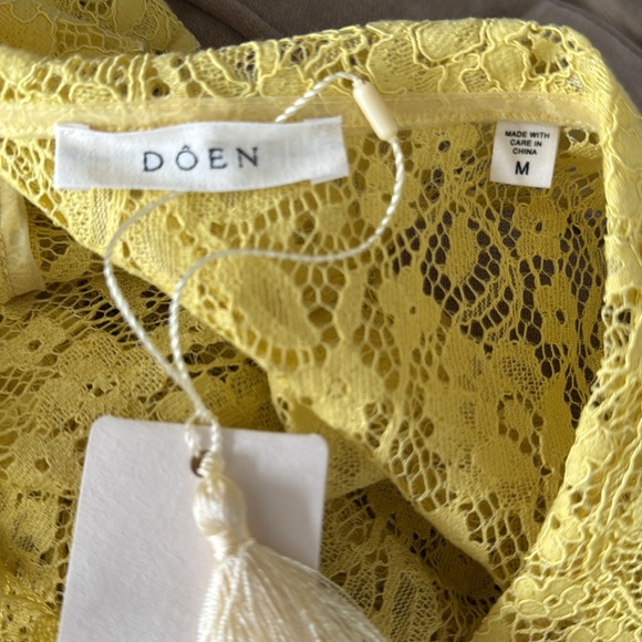 ⚡️⚡️⚡️SOLD⚡️⚡️⚡️⚡️⚡️NWT Doen Sohana yellow lace midi dress Size M - Picture 12 of 14